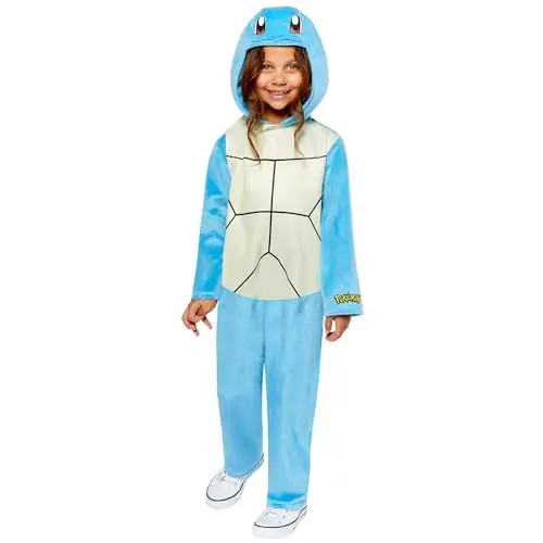 Produktbild: Amscan 9918504 – Offiziell lizenzierter Unisex-Overall „Pokémon Eichhörnchen“ mit Kapuze, Kostüm für Kinder, Alter: 8-10 Jahre