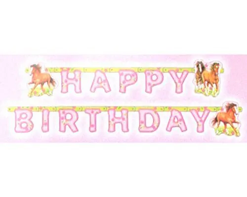 Produktbild: Amscan – 551265 – Pferdegirlande Happy Birthday – 180 x 15 cm