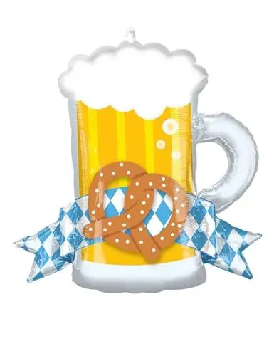 Produktbild: Amscan - Super Shape Folienballon Bierfest, 66 x 63 cm, Bierkrug mit Brezel, Helium Ballon