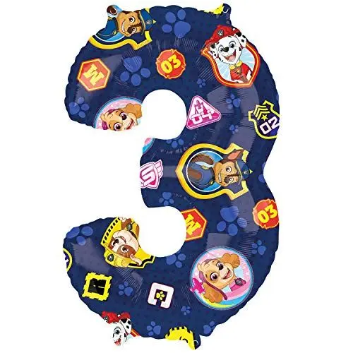 Produktbild: amscan 4213801 / Anagram 4213701 - Folienballon Zahl 3 - Paw Patrol