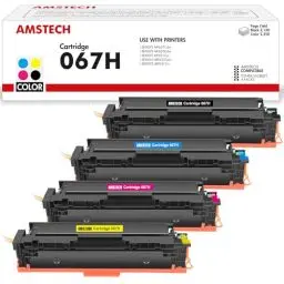 Produktbild: Amstech 067H Toner Set Kompatible für Canon 067H 067 i-SENSYS MF657Cdw MF655Cdw MF651Cw LBP631Cw LBP633Cdw LBP632Cdw MF653Cdw MF654Cdw MF656Cdw (Schwarz Cyan Gelb Magenta, 4er-Pack)