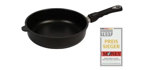 Produktbild: AMT Gastroguss Bratpfanne, 28 cm Ø, 7 cm hoch, Schmorpfanne, abnehmbarer Stiel, induktionsgeeignet, Lotan® Antihaft-Veredelung, Gusspfanne (Aluguss), AMZN-I-728-Z20B