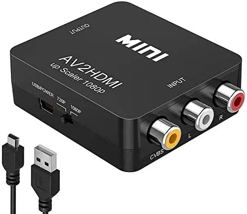 Produktbild: Amtake RCA auf HDMI Adapter 1080P Composite Konverter AV zu HDMI für Xbox PS4 PS3 TV STB VHS VCR Kamera DVD PC Laptop