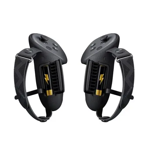 Produktbild: AMVR Verbesserte Controller-Griffabdeckung, kompatibel mit Meta/Oculus Quest 3s/Quest 3-Zubehör, mit Batterieöffnungsabdeckung und Knöchelriemenschutz (Nicht für Ladestation)