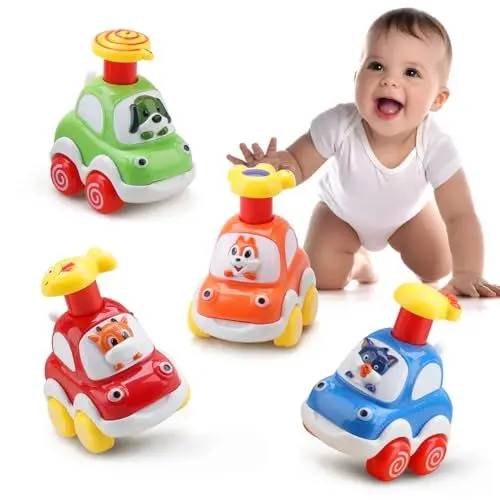 Produktbild: AmyBenton Spielzeug ab 1 2 3 Jahr, Spielzeugauto ab 1 2 Jahr, 4 Pack Auto Set ab 1 2 Jahre Junge Mädchen, Geschenk Baby 1 Jahr