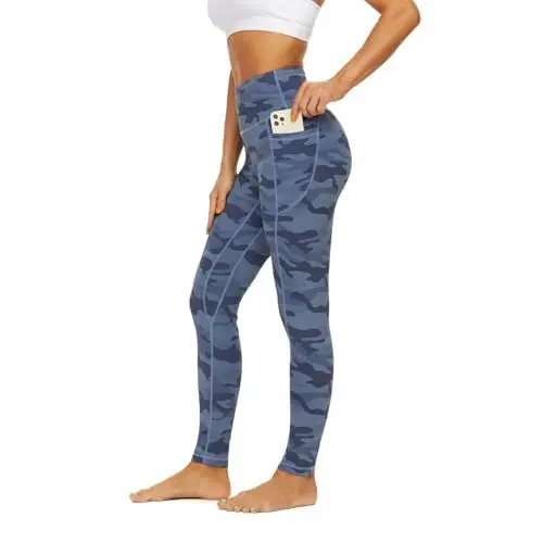 Produktbild: AMYTIS Damen Sport Leggings Yogahose High Waist mit Taschen Fitness Stretch Blickdicht Lang Gym Handytasche