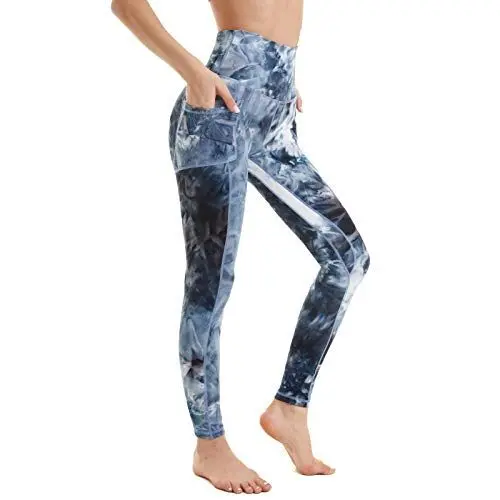 Produktbild: AMYTIS Damen Yogahose Sport Leggings Fitness Stretch Blickdicht Laufhose High Waist mit Handytasche Lang Tights für Laufen Radfahren, Dunkelblau#1, XL