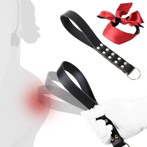 Produktbild: AMZII BDSM Spielzeug Bondage Set,Peitsche Sex Hart Weich + Augenmaske Sex SM,PU-Leder Flogger Paddel Sex SM Augenbinde,BDSMs Spielzeug Hart,BDSMs Fesseln Sexspielzeug für Paare Extrem Sex