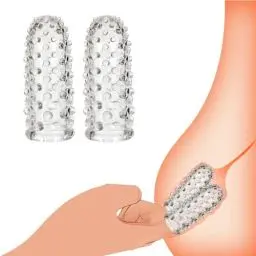 Produktbild: AMZII Fingerhüllen Penishülle 2-er Set,Sexfinger Ticklers Fingerspitze Hülle,Vorspiel Finger Penis Sleeve G-punkt Fingerüberzieher,Klitoris Stimulator für Sie,Sex Spielzeug für die Frau Paare (2-IN-1)