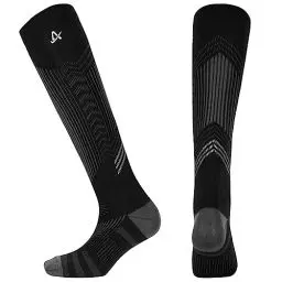 Produktbild: AMZSPORT Kompressionsstrümpfe für Damen und Herren, 20-30mmHg Kompressionssocken Stützstrümpfe Laufsocken Sportsocken, Schwarz, S/M