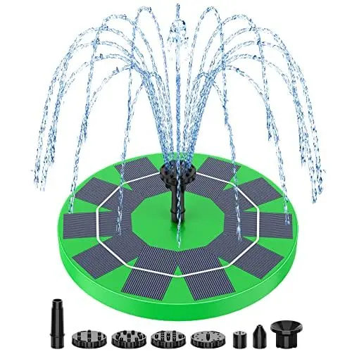 Produktbild: AMZtime 3W Solarbrunnen für Draussen,Solar Springbrunnen für Außen mit 1200 mAh Batterie Solarsprigbrunnen mit 6 Fontänenstile,Teichpumpe Solar für Gartenteich Springbrunnen Vogel-Bad Fisch-Behälter