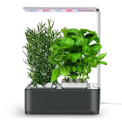 Produktbild: amzWOW Clizia Smart Garden - hydroponische anzuchtsysteme mit led pflanzenlampe - Automatisches Timer Keimungs Kit -Wassermangelalarm, Ziehen Sie Ihre eigenen aromatischen Kräuter zuhause (Space Grey)