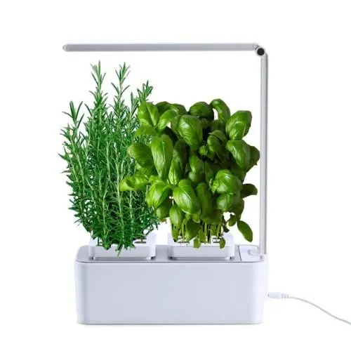 Produktbild: amzWOW Clizia Smart Garden - hydroponische anzuchtsysteme mit led pflanzenlampe - Automatisches Timer Keimungs Kit -Wassermangelalarm, Ziehen Sie Ihre eigenen aromatischen Kräuter zuhause (Weiß)