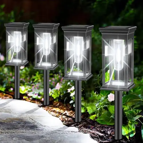 Produktbild: Amzxart Solar-Wegbeleuchtung im Freien, Solarleuchten Garten, Solarlampen Leuchten Draußen, 2er-Pack Solar-Außenleuchten, solarleuchten für außen Gartenbeleuchtung für Hinterhof