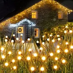 Produktbild: Amzxart Solarlampen für Außen,4 Stück Solarleuchten für Außen,IP65 Wasserdicht 32 LED Solarlampen für Außen Garten,Automatischer Schalter,Solarleuchten Garten für Innenhöfe, Rasenflächen, Balkone