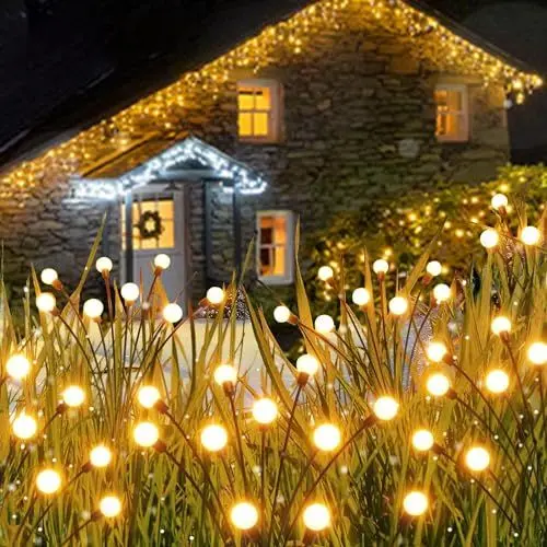 Produktbild: Amzxart Solarlampen für Außen,4 Stück Solarleuchten für Außen,IP65 Wasserdicht 32 LED Solarlampen für Außen Garten,Automatischer Schalter,Solarleuchten Garten für Innenhöfe, Rasenflächen, Balkone
