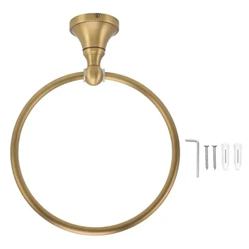 Produktbild: An der Wand Montierter Handtuchring, Handtuchhalter aus Antikem Messing für Badezimmer, Runder Badetuchringhalter, Raumsparender Handtuchring, Multifunktions-Handtuchhalter für Badezimmer, Hotelküche