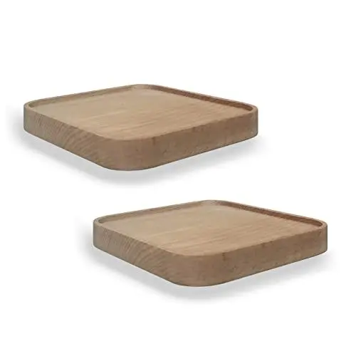 Produktbild: anaan Raft Wandregal viereckig Schweberegal Holz Kleine Regale Wandablagen Präsentation Deko Regal Pflanzenregal Holzregal Wandboard Hängeregal Wandbefestigung Wanddeko Design 2er Set (Quadrat 12cm)