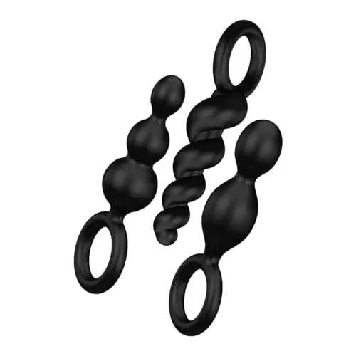 Produktbild: Satisfyer Booty Call Anal-Plug Set | Sex-Spielzeug für Anfänger & Fortgeschrittene | 3-teiliges Analdildo-Set | Prostata Buttplug in Schwarz | Für Männer & Frauen | Größe 13,5 bis 14 cm