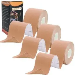 Produktbild: ANAMPION Kinesiotapes (3 Rollen,5cm*5m) Kinesiologie Tape Wasserfestes Kinesio Tape und Sporttape für Sport für Muskeln Schienbeinschienen Knöchel Knie Schulter(Hautfarbe)