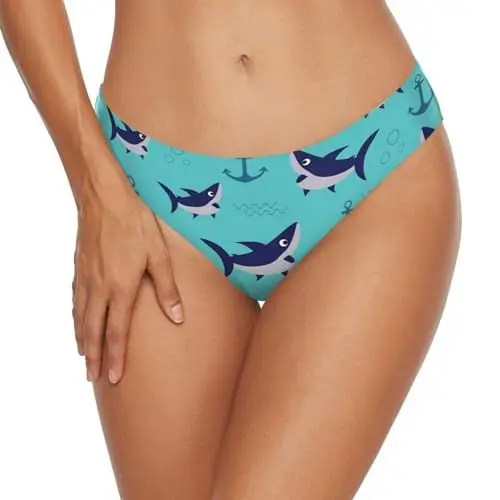 Produktbild: Anantty Damen-Bademode, Bikinihose, Ozean, Meer, Anker, Hai, Badehose für Mädchen und Frauen, mehrfarbig, XL