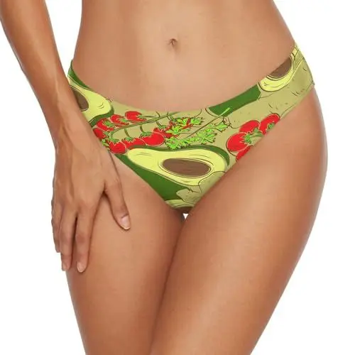 Produktbild: Anantty Damen Bikinislip Gemüse Tomaten Petersilie Ingwerwurzel Avocado Swim Bikinihose Beach Sports Bikini Bottom Badehose Swimsuits