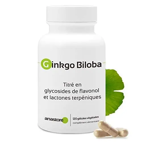 Produktbild: Anastore - Ginkgo Biloba - 60 mg/ 120 Kapseln * Starkes Gedächtnis * Hohe Konzentration *