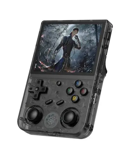 Produktbild: ANBERNICRG353V Handheld-Spielkonsole, 8,9 cm IPS-Bildschirm, 640 x 480, hochauflösende CPU, RK3566, Quad-Core Dual OS, Android 11 und Linux-System, 2G/64G+16G, 3200 mAh Akku (schwarz)