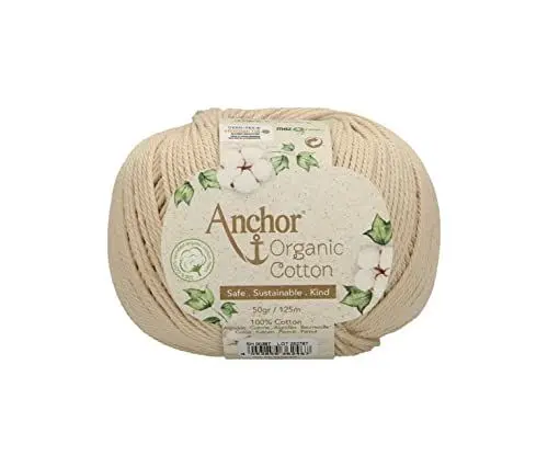 Produktbild: Anchor Organic Cotton, 50G, Stärke: 4, Aufmachung: 125M sand beach Häkelgarne