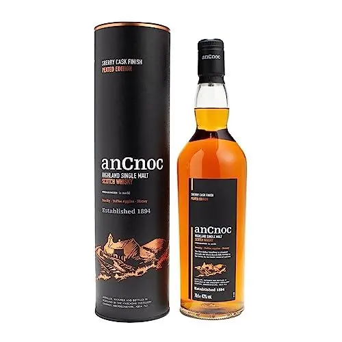 Produktbild: AnCnoc Highland Single Malt Scotch Whisky Sherry Cask Finish Peated Edition 43% Vol. 0,7l in Geschenkbox
