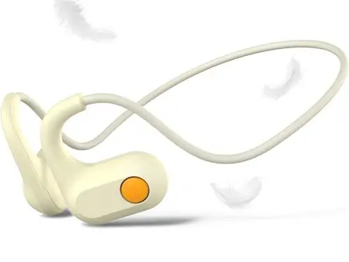 Produktbild: ANCwear Open Ear Kopfhörer kabellos mit sicherem Design, Laufkopfhörer, leichtes Luftleitungssystem, schweißresistent, ideal für Kinder & Schüler (milchig weiß)