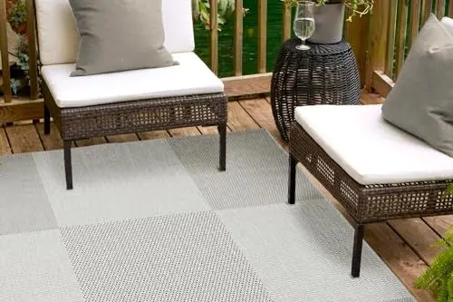 Produktbild: andiamo In- und Outdoor Teppich wetterfest Arizona - Balkon Teppich wasserfest Outdoor-Teppich auch nutzbar als Wohnzimmerteppich oder Küchenteppich Grau 67 x 140 cm