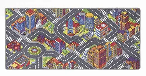 Produktbild: andiamo Kinderteppich Game City Bunt mit detailiertem Straßenmotiv, Polyamid, 95 x 200 cm