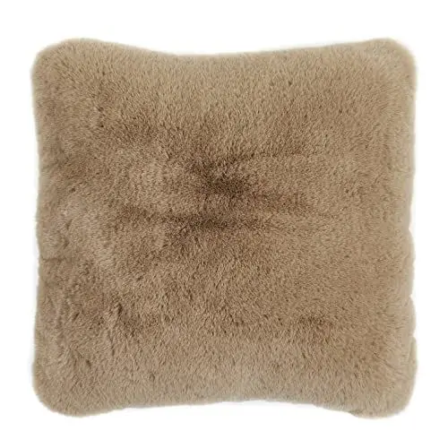 Produktbild: andiamo Kissen Cingoli - Kunstfell Dekokissen geeignet als flauschiges Kuschelkissen oder Deko Kissen für eine gemütliche Atmospähre in Ihrem Haus 40 x 40 cm 1 Stück Taupe