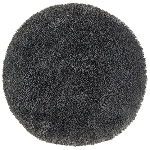 Produktbild: andiamo Kunstfell 4er Set Sitzkissen Alpa gemütliche Sitzunterlage 35mm Florhöhe weich und flauschiges Dekofell anthrazit 34 cm rund