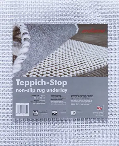 Produktbild: andiamo Teppich Stop Antirutschmatte für Teppich - rutschfeste Unterlage, um ein Verrutschen des Teppichs zu verhindern - Teppich Antirutschunterlage 60 x 120 cm, Weiß