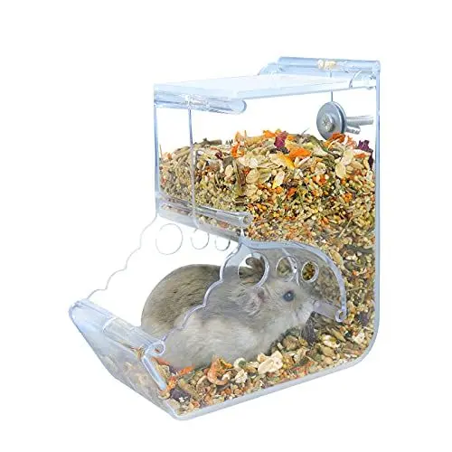 Produktbild: Andiker Automatischer Hamster-Futterstation, 400 ml, transparentes Acryl, Futterautomat für Hamster, Igel, Eichhörnchen, Meerschweinchen und Vögel (400 ml)