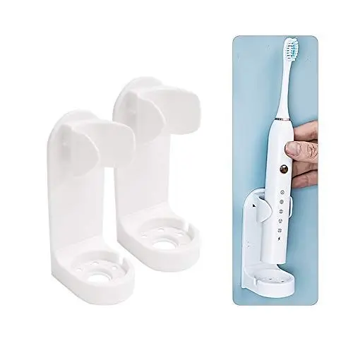 Produktbild: Andiker Elektro-Zahnbürstenhalter, an der Wand montiert Zahnbürsten Organizer, rutschfeste Zahnbürstenständer Body Base für Badezimmer zum Trocknen, platzsparend (2, Weiß)