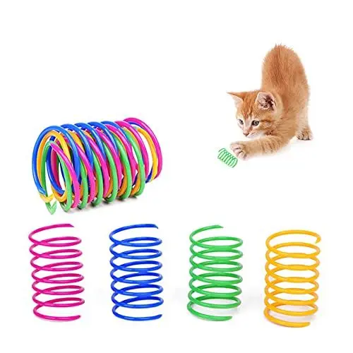 Produktbild: Andiker interaktives Spirale Katzenspielzeug, Buntes kreatives Spielzeug Langlebiges weiches Katzen Aktivierung Spielzeug zum Schlagen, Beißen und Jagen von Kätzchenspielzeug (12pcs)