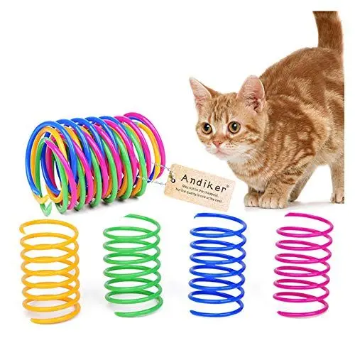 Produktbild: Andiker interaktives Spirale Katzenspielzeug, Buntes kreatives Spielzeug Langlebiges weiches Katzen Aktivierung Spielzeug zum Schlagen, Beißen und Jagen von Kätzchenspielzeug (20pcs)