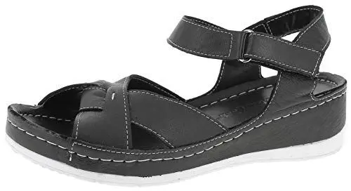 Produktbild: Andrea Conti Damen 0027807 Plateausandalen, Schwarz (Schwarz 002)