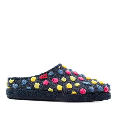 Produktbild: Andres Machado AM001 Fußbett - Hausschuhe mit bunten Verzierungen - Made IN Spain, Multi Blau, 32 EU