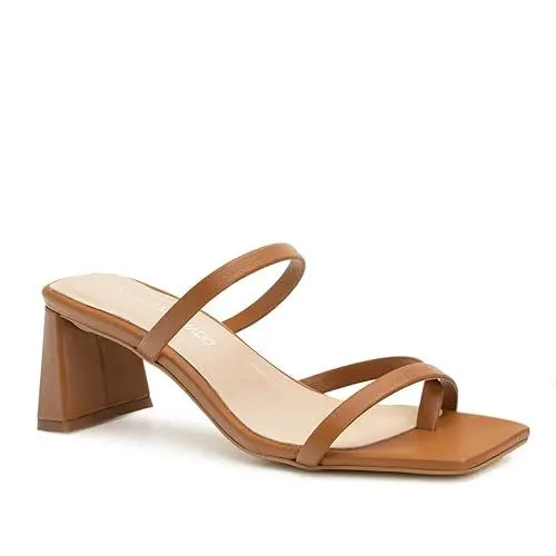 Produktbild: Andrés Machado - Elegante Sandalen für Damen Junge Frauen aus Leder – Evelin – Bequeme Damenschuhe mit flachem Absatz Mules für den Sommer Sandaletten – Braun EU 40