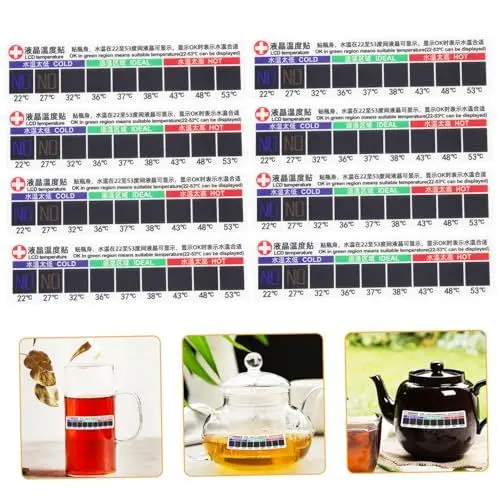 Produktbild: ANDRESLAD 10 Stück Lcd Aufkleber Klebeband Nummernaufkleber Digitales Thermometer Wassertemperatur Messaufkleber Körpertemperaturmesser Temperaturdetektor Wassertemperatur Aufkleber