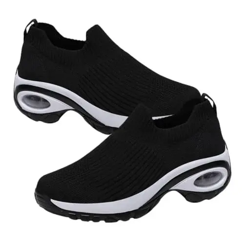 Produktbild: ANDRESLAD 1 Paar Atmungsaktive Wippen Plateau-Sneaker Für Damen Freizeitschuh Für Herren Frauen Laufen Turnschuhe Herren-Turnschuhe Sommer Turnschuhe Sohle: Pu-Luftpolstersohle Black