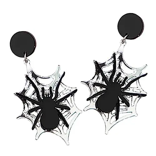 Produktbild: ANDRESLAD 1 Paar Damen Ohrstecker einzigartige Ohrringe Spinnennetz-Ohrringe Skelett Ohrringe halloween ohrringe halloween earrings gotische Ohrringe kleine Ohrringe für Frauen Metall