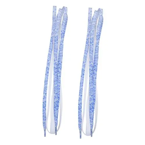 Produktbild: ANDRESLAD 1 Paar Farbverlaufsblumen Bequeme Elastische Baumwollbänder Stilvolle Flache Schuhbänder Für Kinder Und Erwachsene