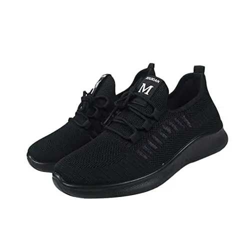 Produktbild: ANDRESLAD 1 Paar Turnschuhe Aus Fliegenstrick Sneaker Zum Hineinschlüpfen Aus Mesh Lässige Mesh-Schuhe Lässige Turnschuhe Sportliche Wanderschuhe Für Damen Sohlenschuhe Sport-Sneaker Black