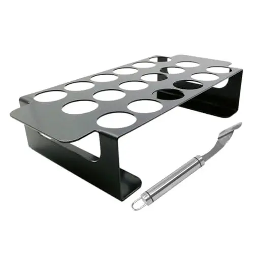 Produktbild: ANDRESLAD 1 Satz Chili-Grill Unterschenkel-grillgestell Jalapeno-ausstecherständer Grillrost Für Chili Popper-Rack Roste Zum Grillen Hähnchenbräter Ständer Pfeffer Silver Rostfreier Stahl