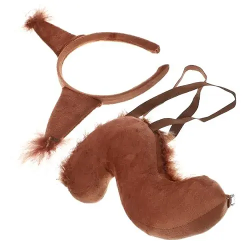 Produktbild: ANDRESLAD 1 Satz Eichhörnchen-stirnbandschwanz Plüsch-tierhaarband Tierstirnband Und - Hase Zubehör Für Tierkostüme Herzschlag Des Welpen Cosplay-tierkostüm Cosutme Ratte Plüschstoffe